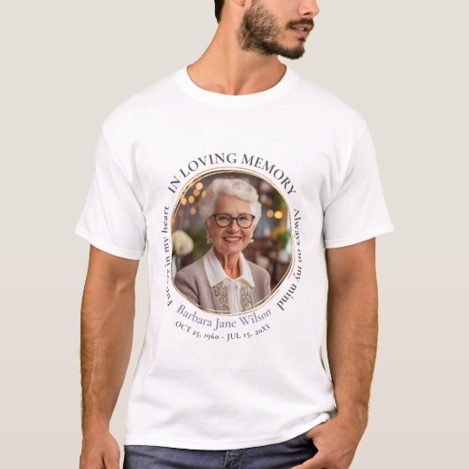 T-shirt Elegant In Loving Memory Memorial Funeral Keepsake (Devant)