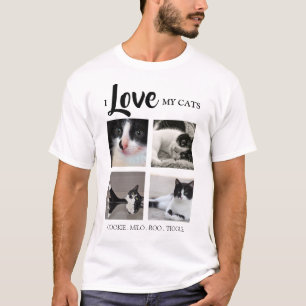 T-shirt élégant   J'aime mon   Cat   Photo