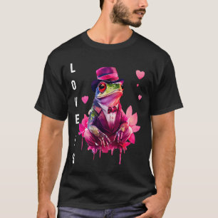 T-shirt Elegant Love is With Heart Animal Valentine's day