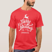 T-shirt Élégant M. et Mme Script Couples Noël (Devant)