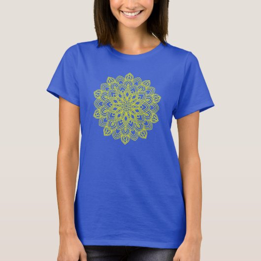 T-shirt Elégant Mandala jaune (Devant)