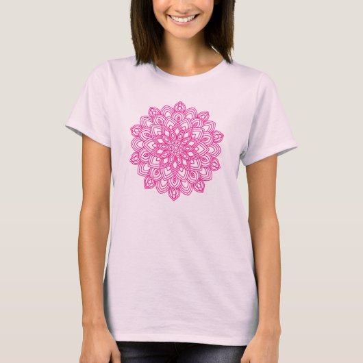 T-shirt Élégant Mandala rose (Devant)
