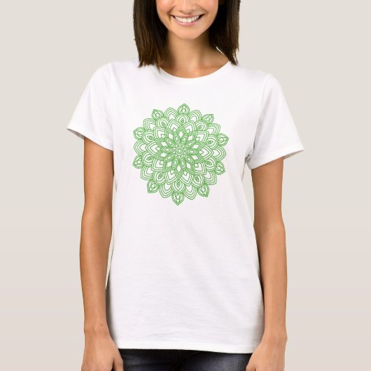 T-shirt Elégant Mandala Vert (Devant)