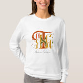 T-shirt Elegant Manuscript Thanks Autumn Fall Foliage (Devant)