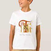 T-shirt Elegant Manuscript Thanks Autumn Fall Foliage Kids (Devant)