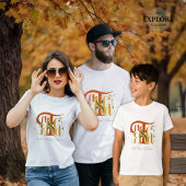 T-shirt Elegant Manuscript Thanks Autumn Fall Foliage Kids