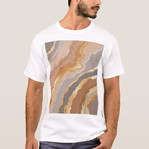 T-shirt Elégant Marbre Or : Arrière - plan stylisé.