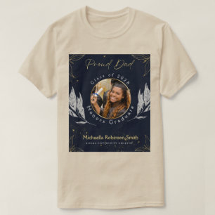T-shirt Elegant Marine Gold Fière Papa Graduation