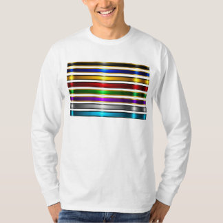 T-shirt Elegant Metallic Gradient Stripes Design