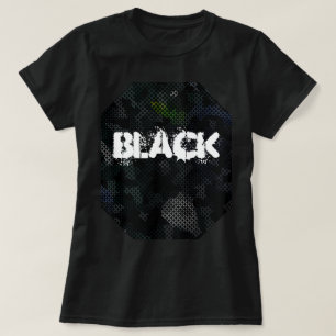 T-SHIRT ÉLÉGANT MODERNE L'ART NOIR ABSTRAIT