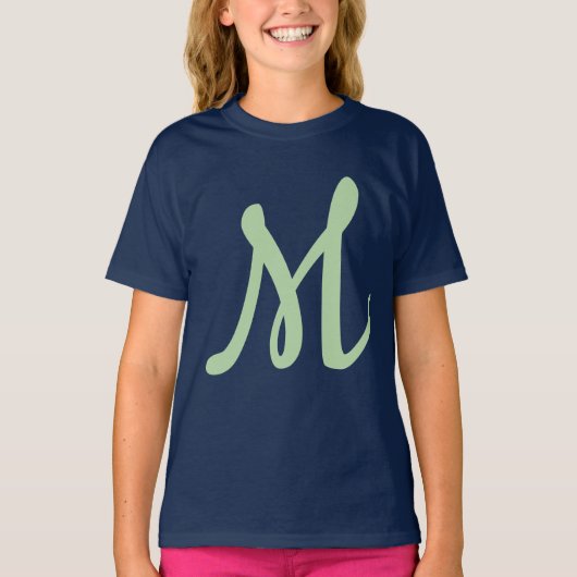 T-shirt Élégant Moderne Monogramme de Nom Propre (Devant)