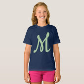 T-shirt Élégant Moderne Monogramme de Nom Propre (Devant entier)