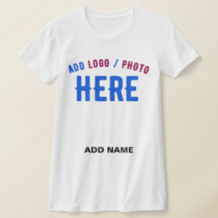 T-SHIRT ÉLÉGANT MODERNE PERSONNALISABLE BLANC MARQUE VÉRIF