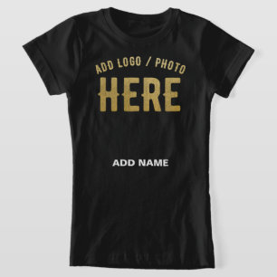 T-Shirt ÉLÉGANT MODERNE PERSONNALISABLE NOIR MARQUE VERIFI