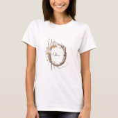 T-Shirt Élégant Monogramme O : Orchidées & Vignes (Devant)