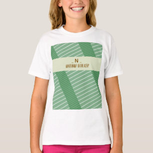 T-shirt Élégant Monogramme Or & Gris I Minimaliste Élégant