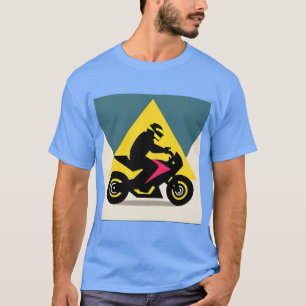 T-shirt Élégant Motorcycliste équitation Vélo Rétro