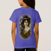 T-Shirt Elégant Mucha Style Portrait d'une belle femme (Dos)