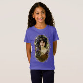 T-Shirt Elégant Mucha Style Portrait d'une belle femme (Devant entier)