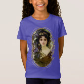 T-Shirt Elégant Mucha Style Portrait d'une belle femme (Devant)