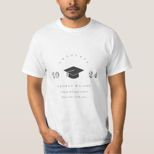 T-shirt Élégant Nettoyage Minimal Simple Graduation Cap