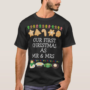 T-shirt Élégant Notre premier Noël en tant que M. et Mme C