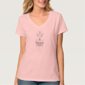 T-shirt Elégant Oiseau et Nest Line Art Femmes (Devant)