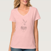 T-shirt Elégant Oiseau et Nest Line Art Femmes (Devant)