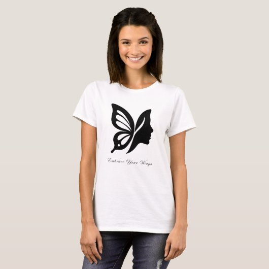 T-shirt Elégant Papillon & Face Silhouette Embrassez votre (Devant entier)