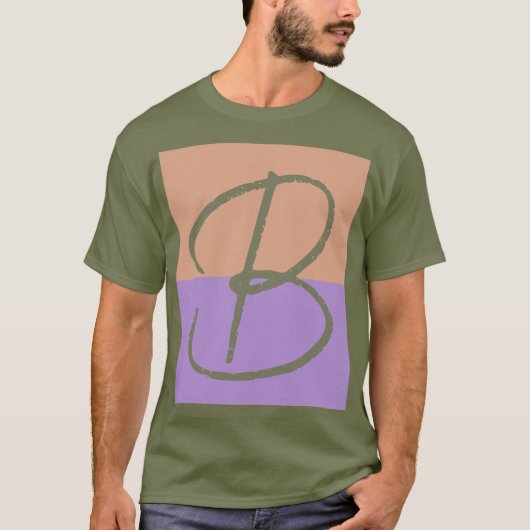 T-shirt Élégant Pastel Colorblock Monogramme Lettre initia (Devant)