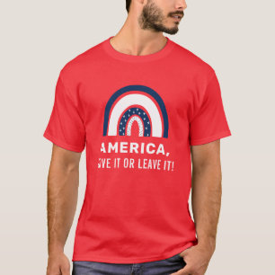 T-shirt Élégant Patriotic American Rainbow USA 4 juillet