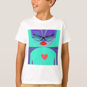 T-shirt Élégant Portrait De Dame : Une Oeuvre Colorée