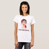 T-shirt Élégant portrait moderne d'une femme (Devant entier)
