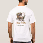 T-shirt Élégant renne de Noël rustique et chariot (Dos)