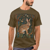 T-shirt Élégant retro lapin boisé boisé fleuri (Devant)