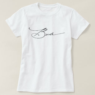 T-shirt Élégant Script Mariée Blanche Enterrement de Vie d
