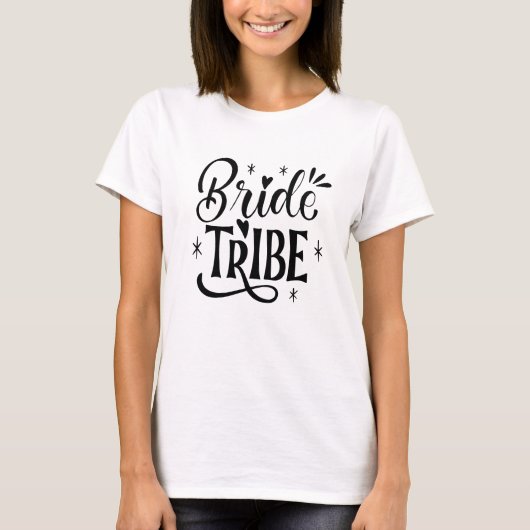 T-shirt Elegant Script Typography Bride Tribe Bridal Party (Devant)