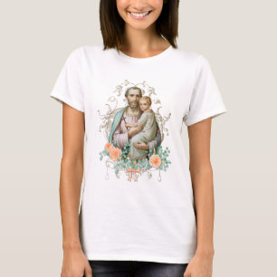 T-shirt Élégant St. Joseph Catholique Religieux floral