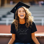 T-shirt Elegant White Script Personalized Graduation