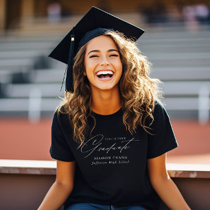 T-shirt Elegant White Script Personalized Graduation