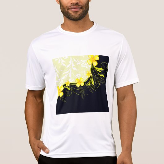 T-shirt Elegant Yellow Floral Damask (Devant)