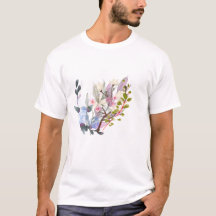 T-shirt Elegante Botanische Bloem- en Bladkunst