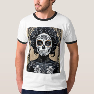 T-shirt Elégante chemise à crâne Rose noir
