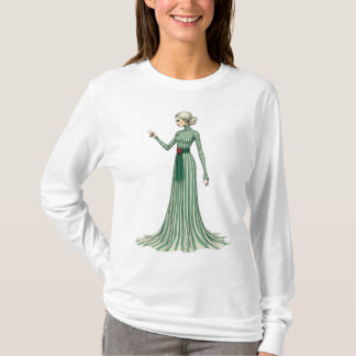 T-shirt Élégante dame dans le vert rayé