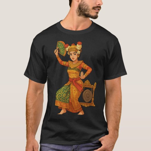 T-shirt Elégante danseuse de Bali - Patrimoine indonésien  (Devant)