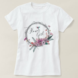 T-shirt Élégante et moderne fleur courre fille