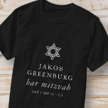 T-shirt Élégante étoile simple moderne de David Bar Mitzva<br><div class="desc">Design est composé de typographie sans serif et de typographie cursive joueuse sur un arrière - plan simple. Disponible ici : http://www.zazzle.com/store/selectpartysupplies</div>