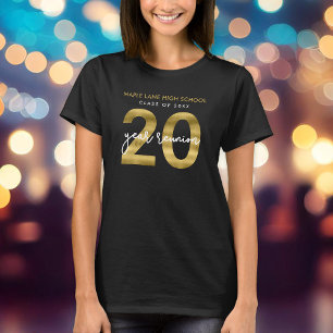 T-shirt Elégante Faux Gold 20 Année Classe Réunion