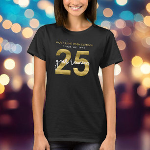 T-shirt Elégante Faux Gold 25 Année Classe Réunion
