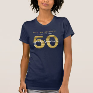 T-shirt Elégante Faux Gold 50 Année Classe Réunion